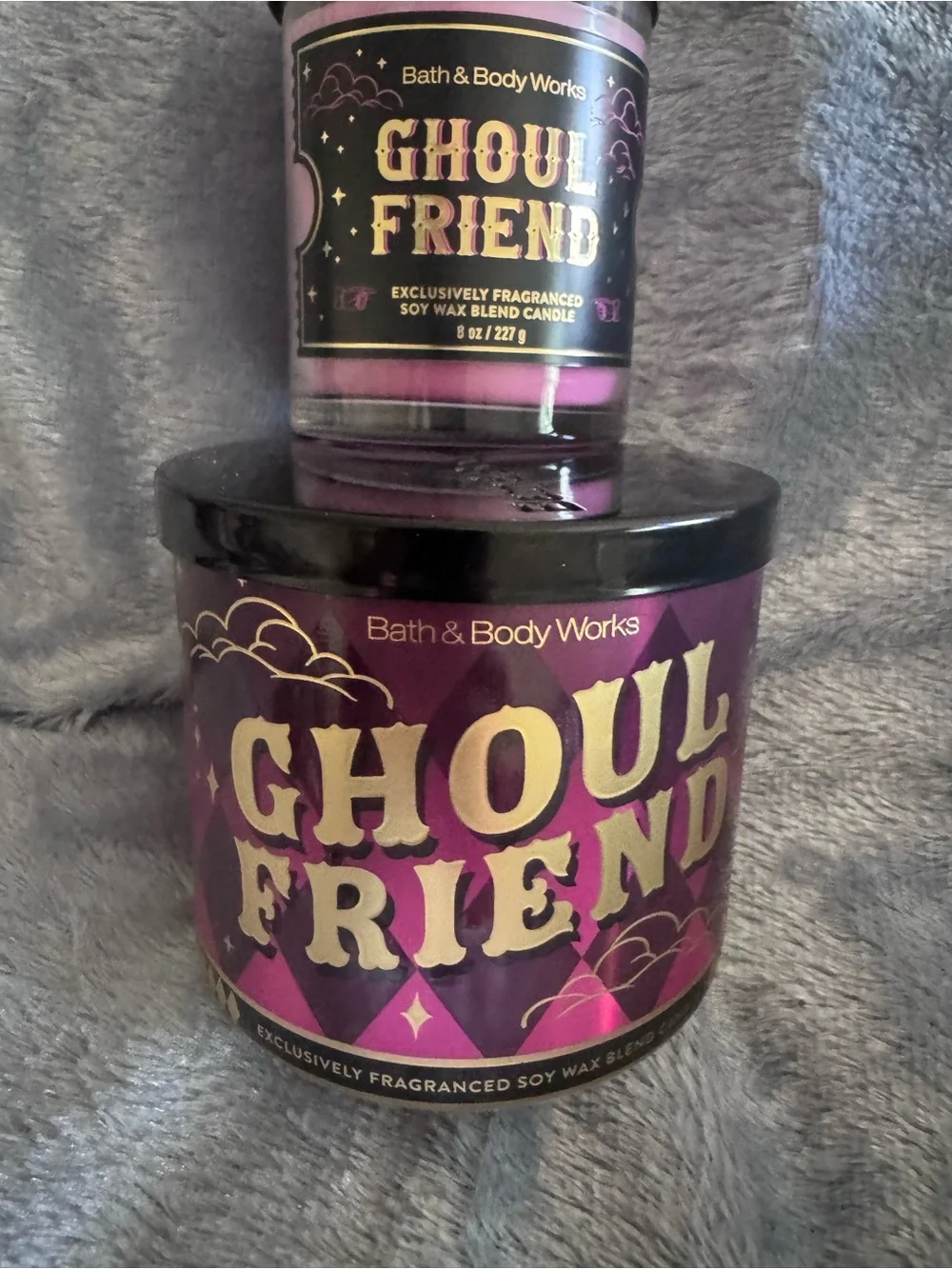 New NWT Lot Bath And Body Works Halloween Ghoul Friend 2 Candles + Wallflower